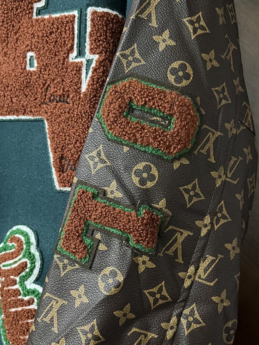 Louis Vuitton Dark Green Monogram Baseball Jacket - Picture 8 of 11